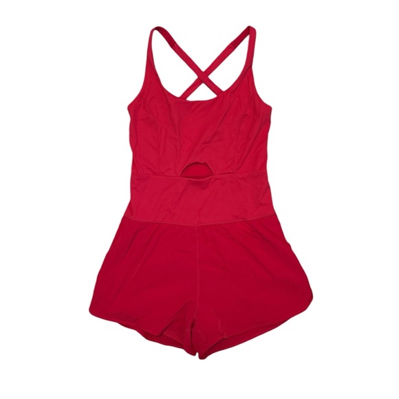 RED ATHLETIC BODY SUIT WITH RUNNING SHORTS - Picture 2 of 6